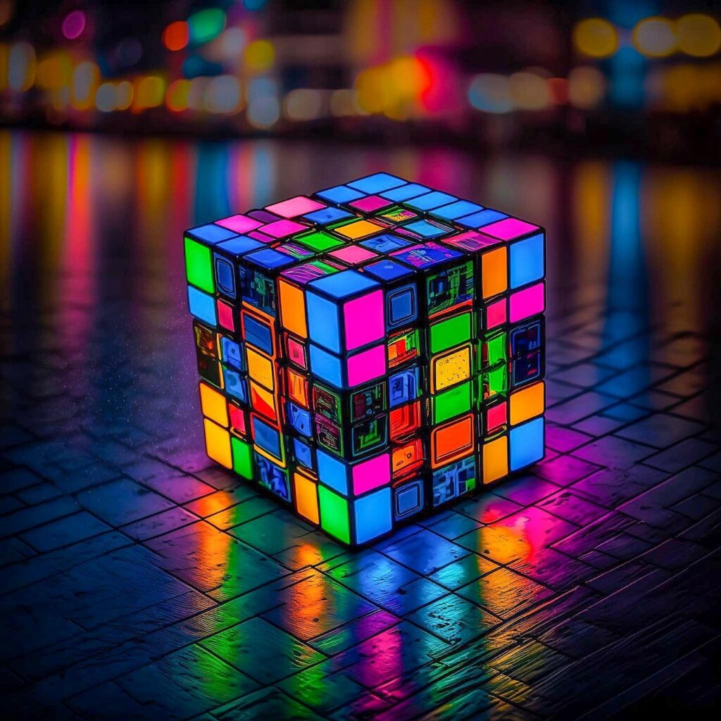 Glowing Rubiks Cube
